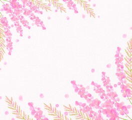 花のデザインフレーム ピンク