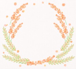 花のフレーム オレンジ