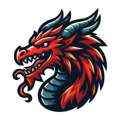 Dragon head mascot vector illustration on white background
