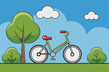 bicycle cute background is tree