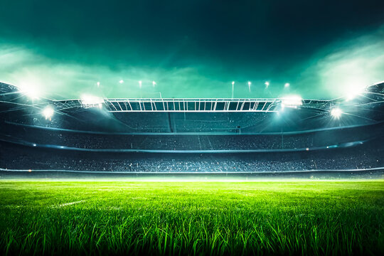 Football Stadium in the evening. 