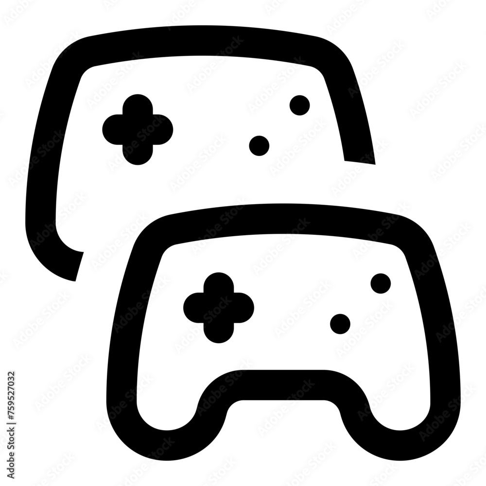 Poster gamepad multiplayer icon in outline style. simple game controller vector illustration — pixel-perfec