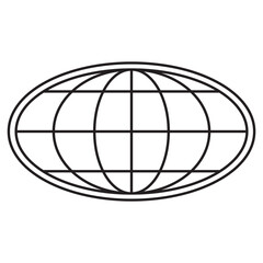 Simple globe streetwear element decoration, Y2K shape element