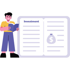 Man Learning Types of Investment