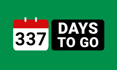 337 days to go last countdown. three hundred and thirty seven days go sale price offer promo deal timer, 337 days only