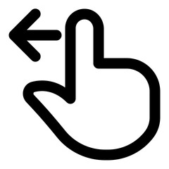Finger swipe left icon in outline style. Simple gesture vector illustration &mdash; pixel-perfect icon.