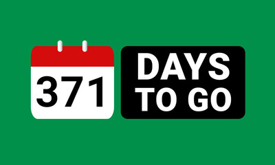 371 days to go last countdown. three hundred and seventy one days go sale price offer promo deal timer, 371 days only