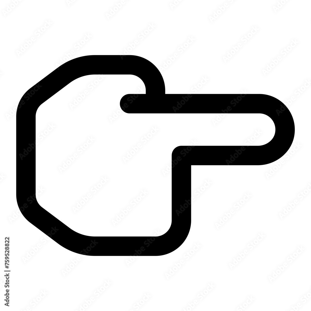 Poster hand pointing right icon in outline style. simple gesture vector illustration — pixel-perfect icon.