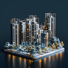 Sculpture of a Cityscape Generative AI

