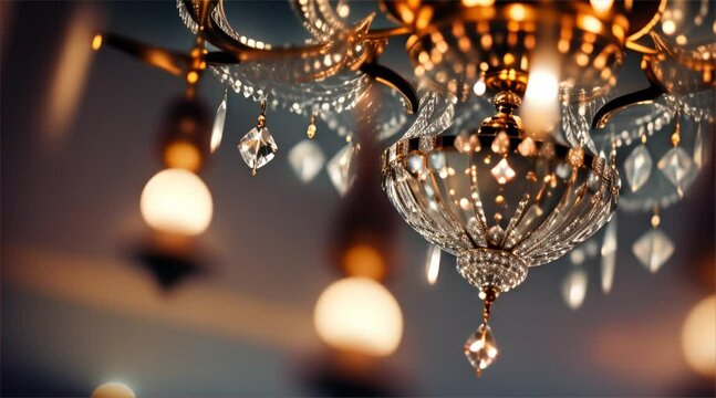 Elegant luxury chandelier. closeup shot of an elegant and beautiful chandelier
