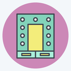 Icon Mirror. related to Theatre Gradient symbol. color mate style. simple design editable. simple illustration