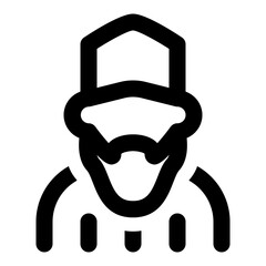 Muslim man icon in outline. Simple imam vector illustration — pixel-perfect icon.