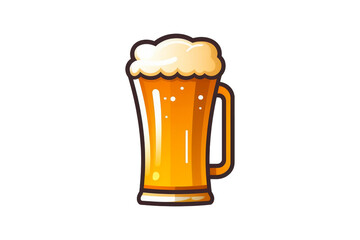 Beer in glass isolated on transparent background.