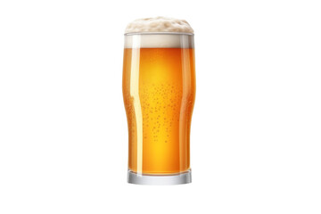 Beer in glass isolated on transparent background.