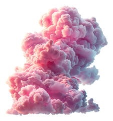 Dreamy coral cloud explosion on transparent background - stock png.