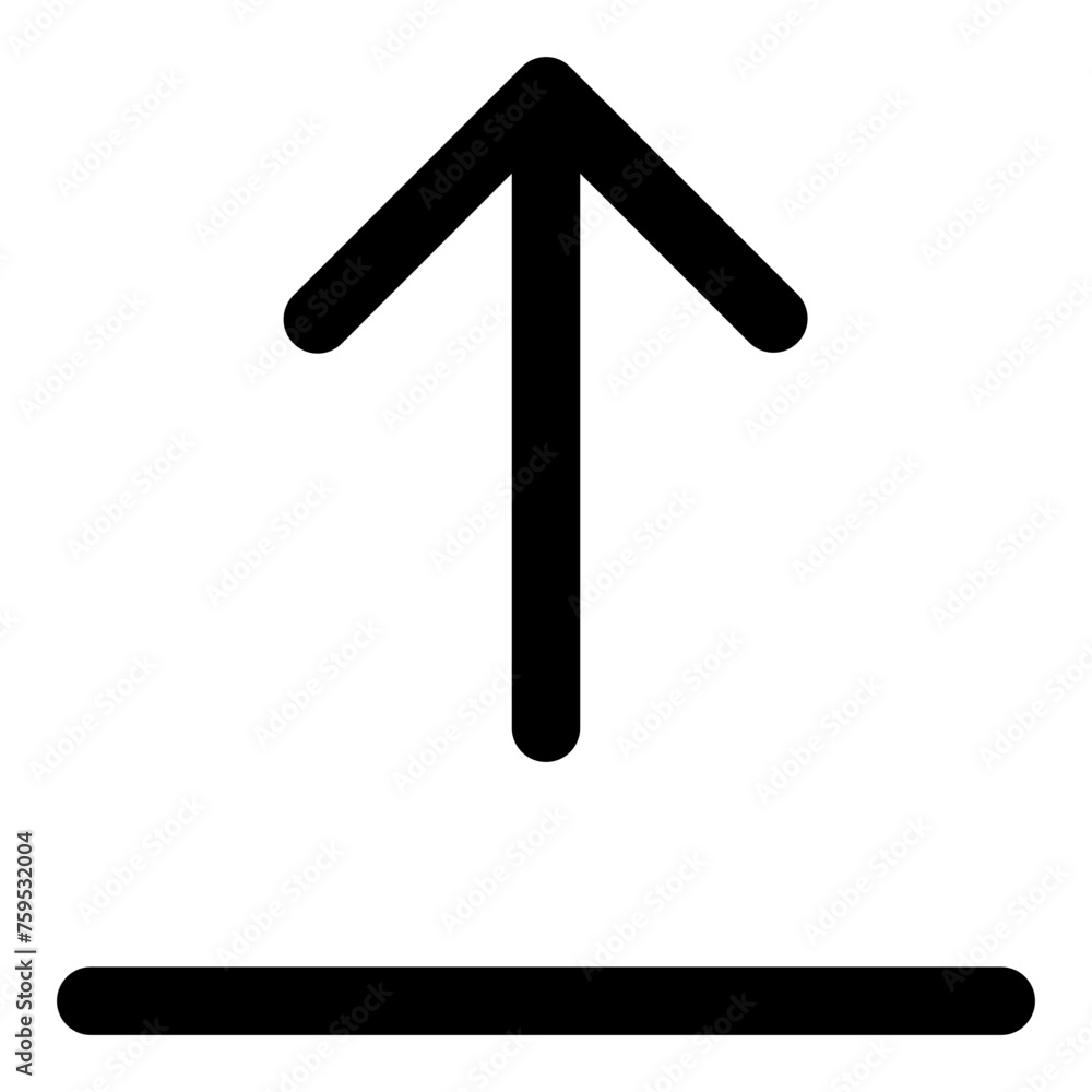 Poster upload icon in outline style. simple arrow up vector illustration — pixel-perfect icon.