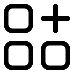 Fototapeta premium Add grid icon in outline style. Simple menu vector illustration — pixel-perfect icon.