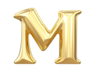 Letter M Gold 3D Render