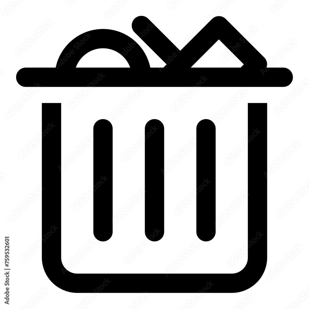 Aufkleber trash icon in outline style. simple garbage vector — pixel-perfect icon.