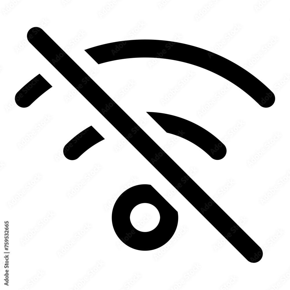 Poster wifi off icon in outline style. simple technology vector — pixel-perfect icon.