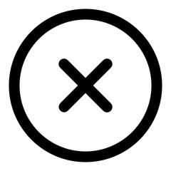 X button icon in outline style. Simple UI icon vector — pixel-perfect icon.
