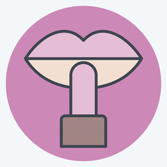Icon Lipstick. related to Cosmetic symbol. color mate style. simple design editable. simple illustration