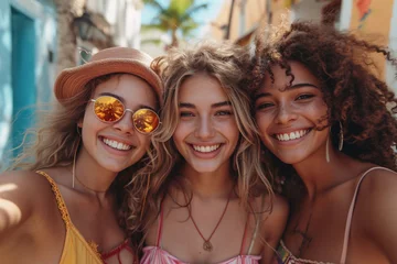 Foto op Plexiglas a group of women smiling for a selfie © Rodica