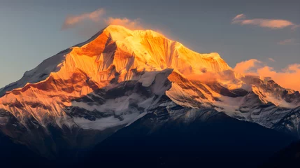 Fotobehang Dhaulagiri The Majestic Dhaulagiri Mountain at Sunset: A Striking Image of Nature's Grandeur