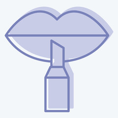 Icon Lip Liner. related to Cosmetic symbol. two tone style. simple design editable. simple illustration
