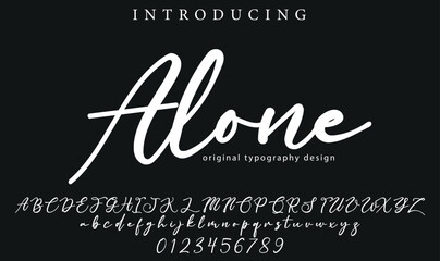 Alone Font Stylish brush painted an uppercase vector letters, alphabet, typeface