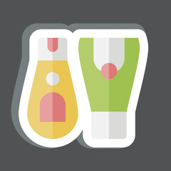 Sticker BB Cream. related to Cosmetic symbol. simple design editable. simple illustration
