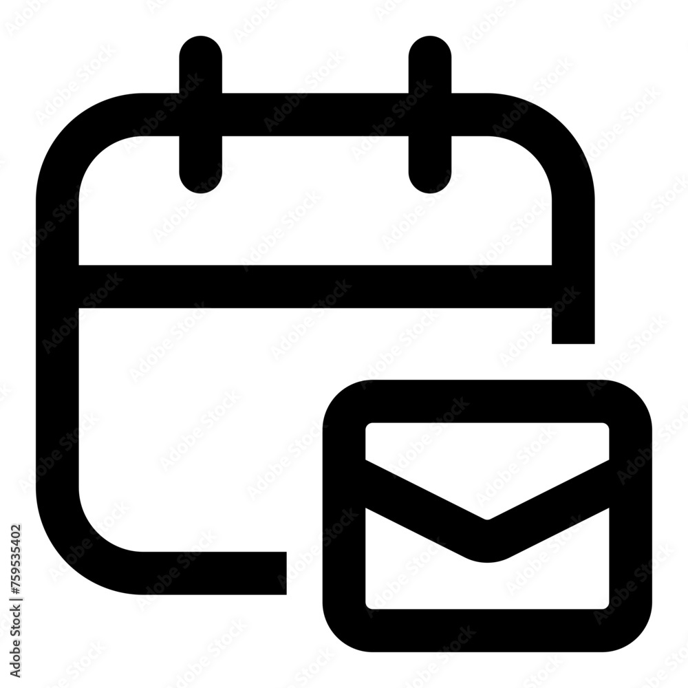 Poster email schedule icon in outline style. simple message vector — pixel-perfect icon.