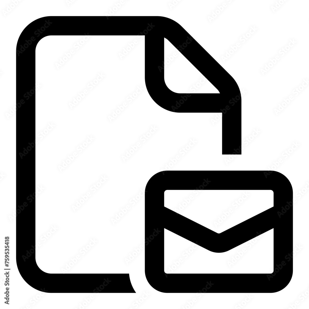 Poster email file icon in outline style. simple message vector — pixel-perfect icon.