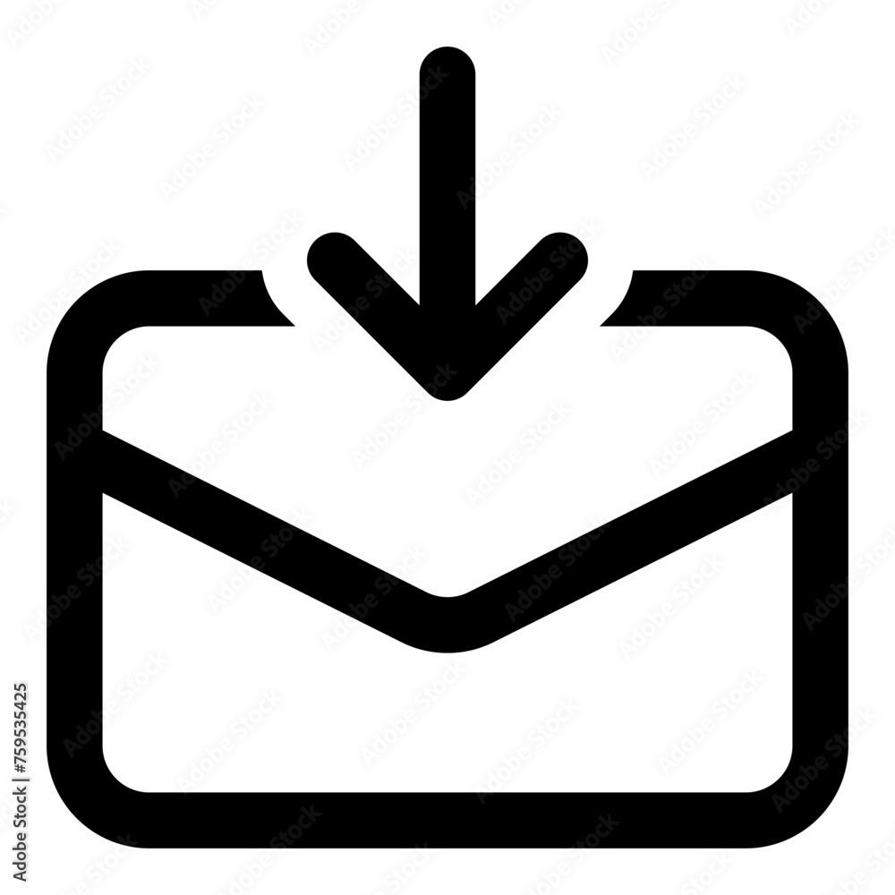 Poster email import icon in outline style. simple message vector — pixel-perfect icon.
