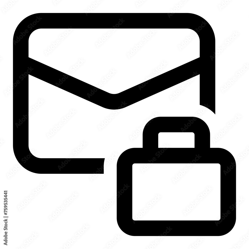 Poster work email icon in outline style. simple message vector — pixel-perfect icon.