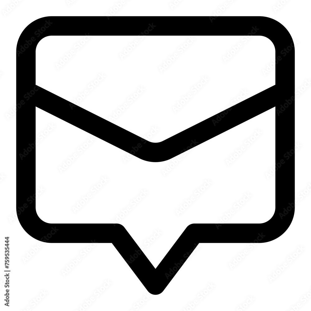 Poster email chat icon in outline style. simple message vector — pixel-perfect icon.
