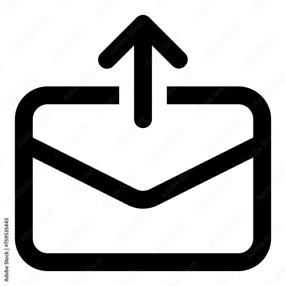 Poster email export icon in outline style. simple message vector — pixel-perfect icon.
