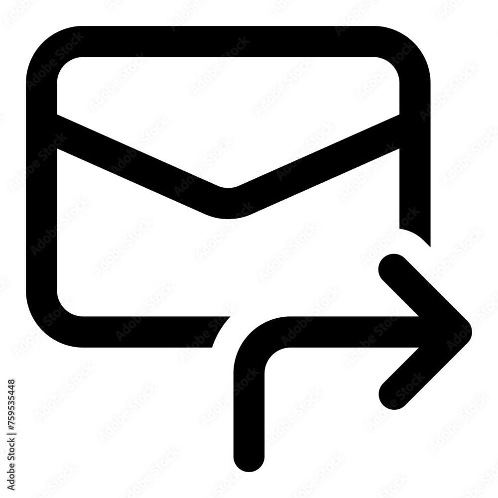 Poster email forward icon in outline style. simple message vector — pixel-perfect icon.