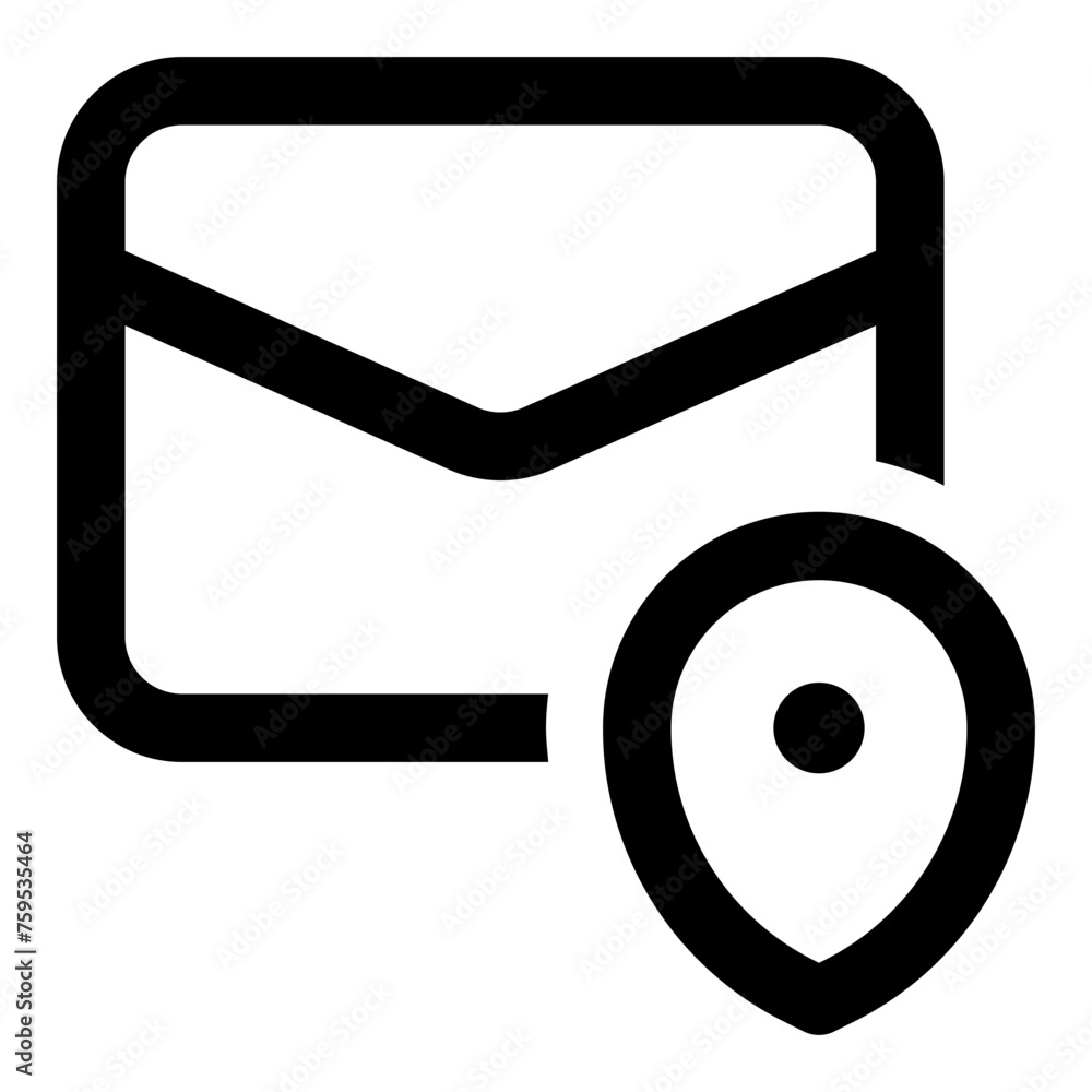 Aufkleber email location icon in outline style. simple message vector — pixel-perfect icon.