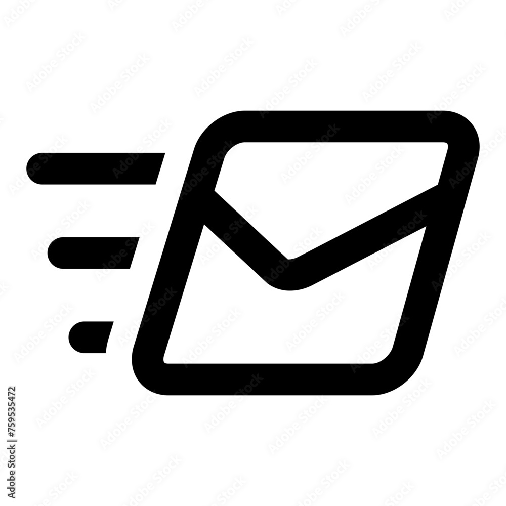 Poster email fast icon in outline style. simple message vector — pixel-perfect icon.
