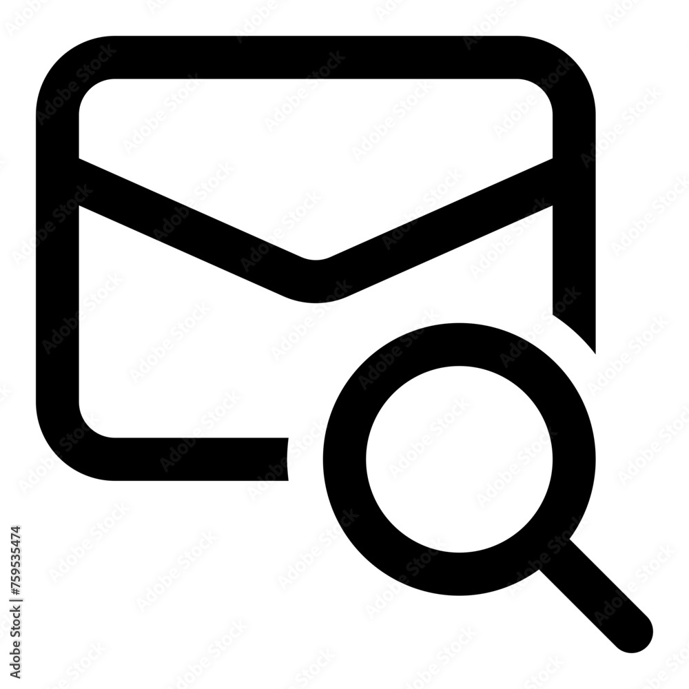 Poster email search icon in outline style. simple message vector — pixel-perfect icon.
