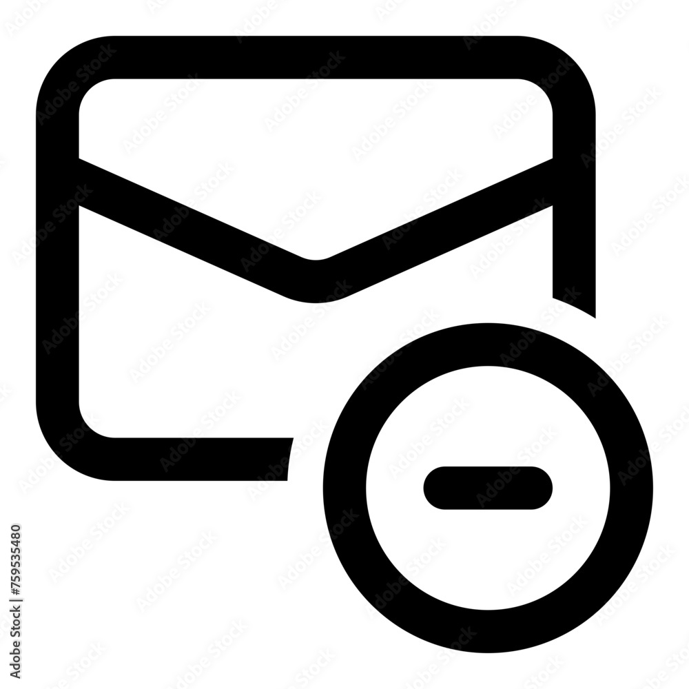Poster email minus icon in outline style. simple message vector — pixel-perfect icon.