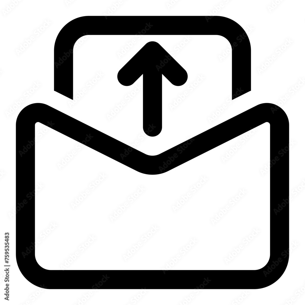 Poster email upload icon in outline style. simple message vector — pixel-perfect icon.