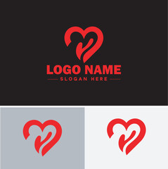 Heart logo valentines day vector art icon graphics for health icon heart logo template