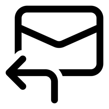 Email reply icon in outline style. Simple message vector &mdash; Pixel-perfect icon.