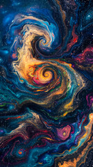 A gavotte of galaxies swirling in the cosmos, drawn, mobile phone wallpaper