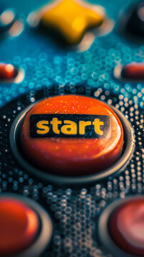 An iconic "start" button from a classic game, inviting the player to begin, mobile phone wallpaper