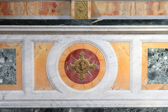 Sacre Stimmate di San Francesco Church Altar Detail with Image of Christ in Rome, Italy