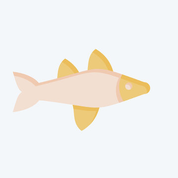 Icon Fish. related to Sea symbol. flat style. simple design editable. simple illustration