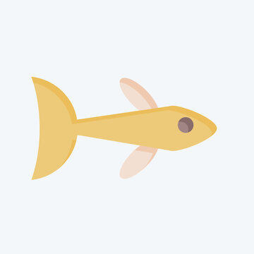 recommend clip art: Icon Neon Tetra. related to Sea symbol. flat style. simple design editable. simple illustration